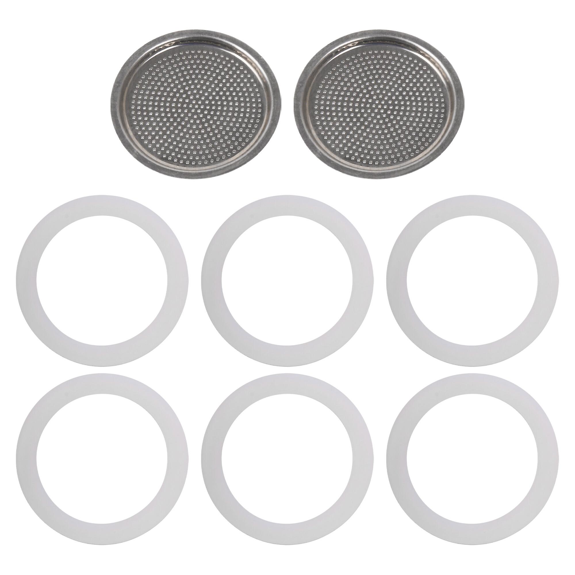 6Pcs Silicone Sealing Ring Replacement for Moka Timer 6 Cups w/ Filter