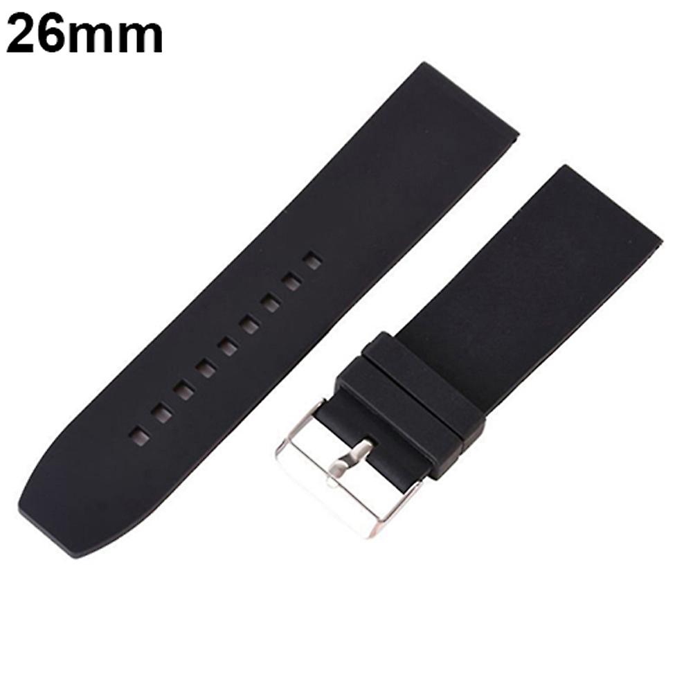 16mm-28mm Waterproof Solid Soft Silicone Buckle Watch Strap Band Replacement