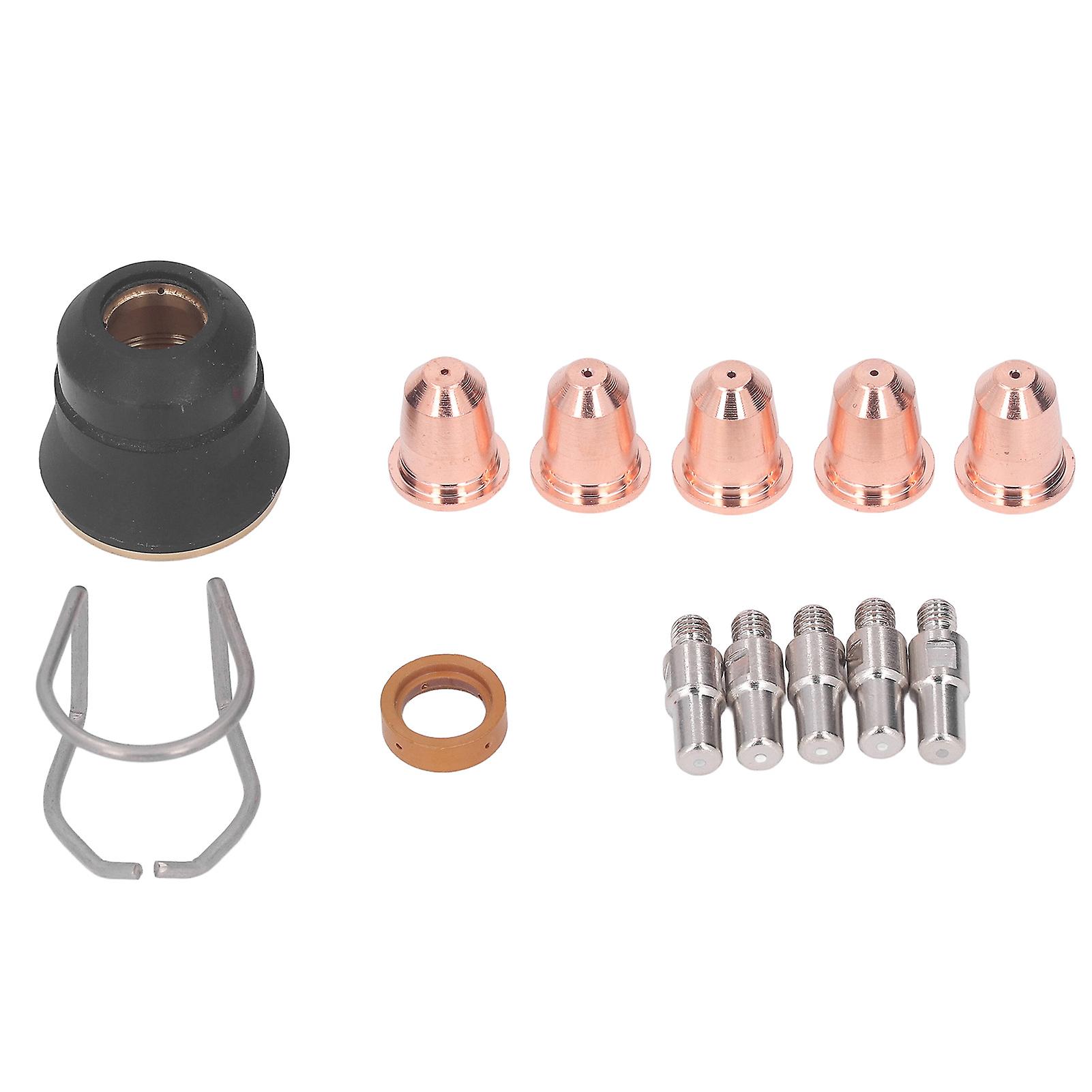 13Pcs Plasma Cutter Torch Accessory Kit Consumables Parts Electrodes Nozzle Tips Spacer Guide Gas Diffuser