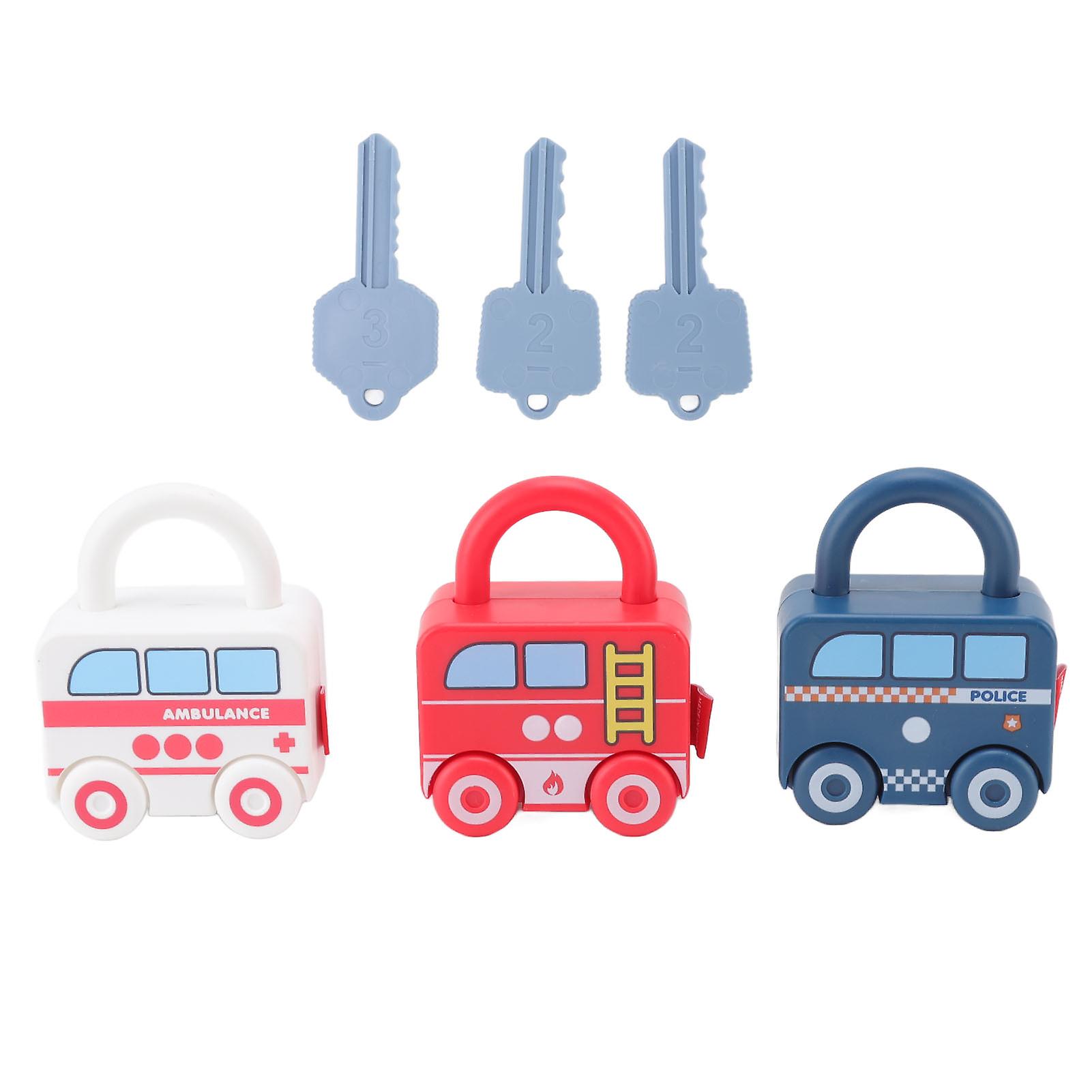 Kids Learning Locks Slideable Car Shape Children's Learning Lock with Key Puzzle Early Education Toy Boy Girl Gift