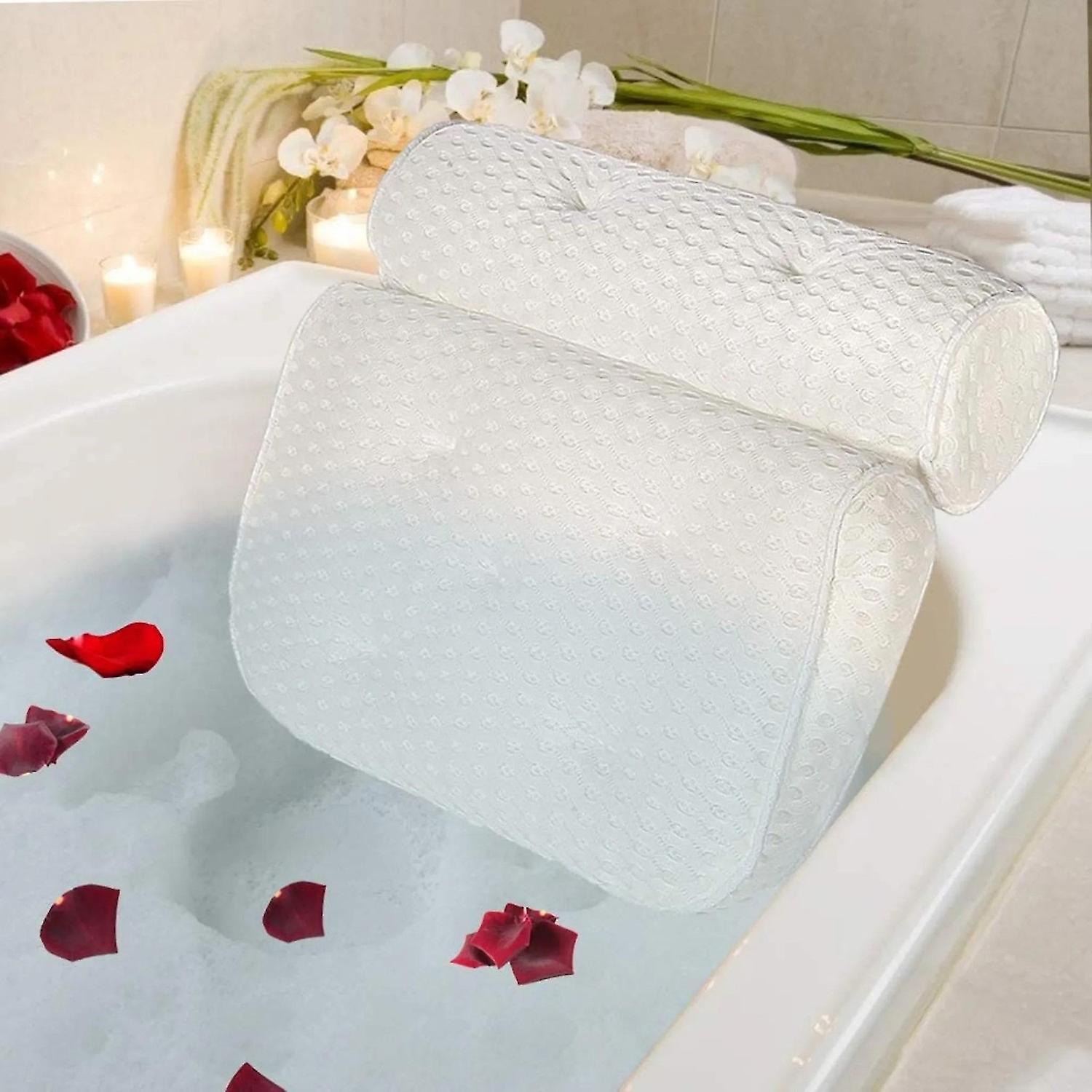 4d Mesh Fabric Bathtub Pillow 7 Suction Cups