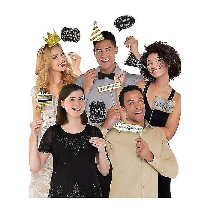 Amscan Add-An-Age Sparkle Celebration Photobooth Props Set (pakke med 11)