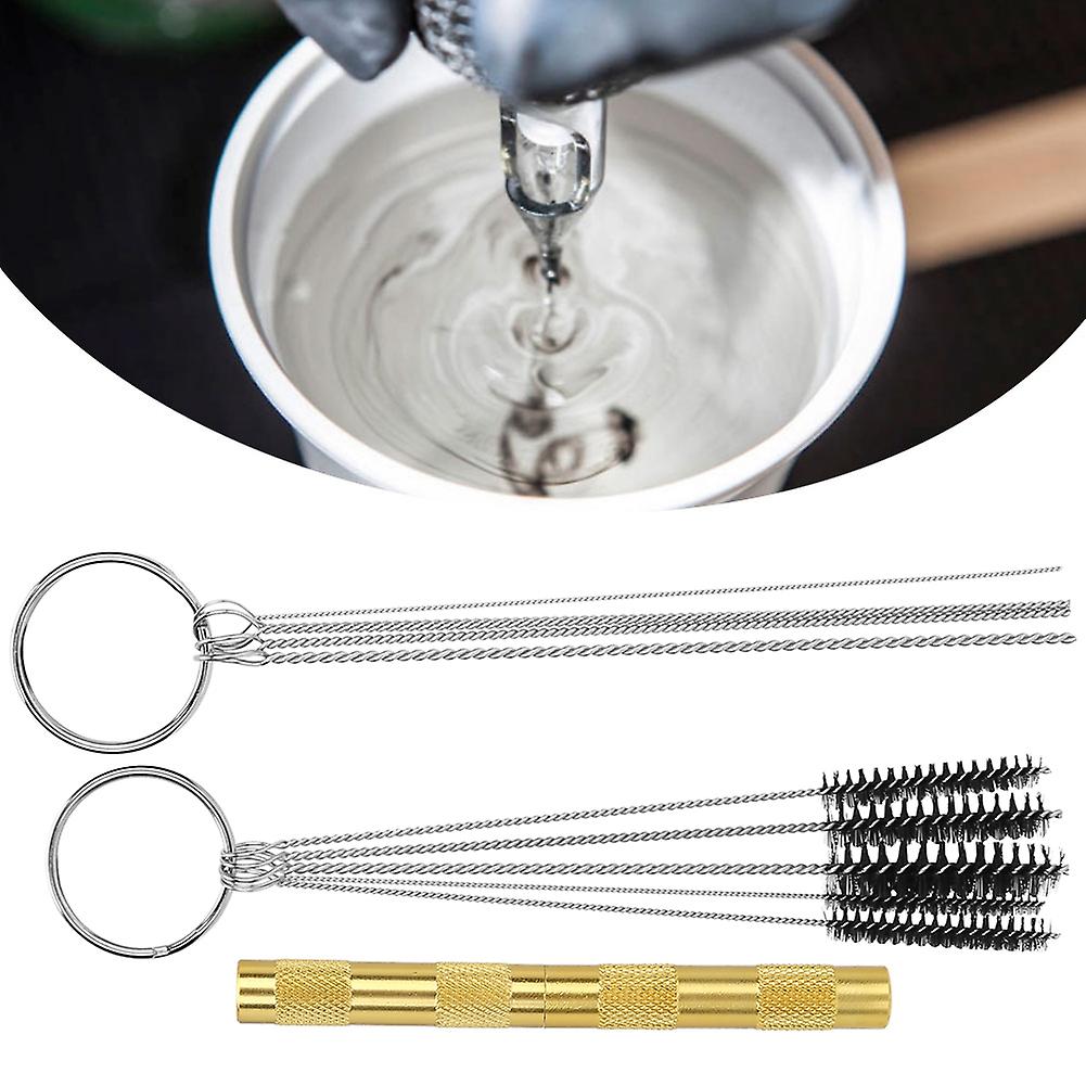 3PC Mini Cleaning Brush Set with Reamer Needle & Threaded Handle