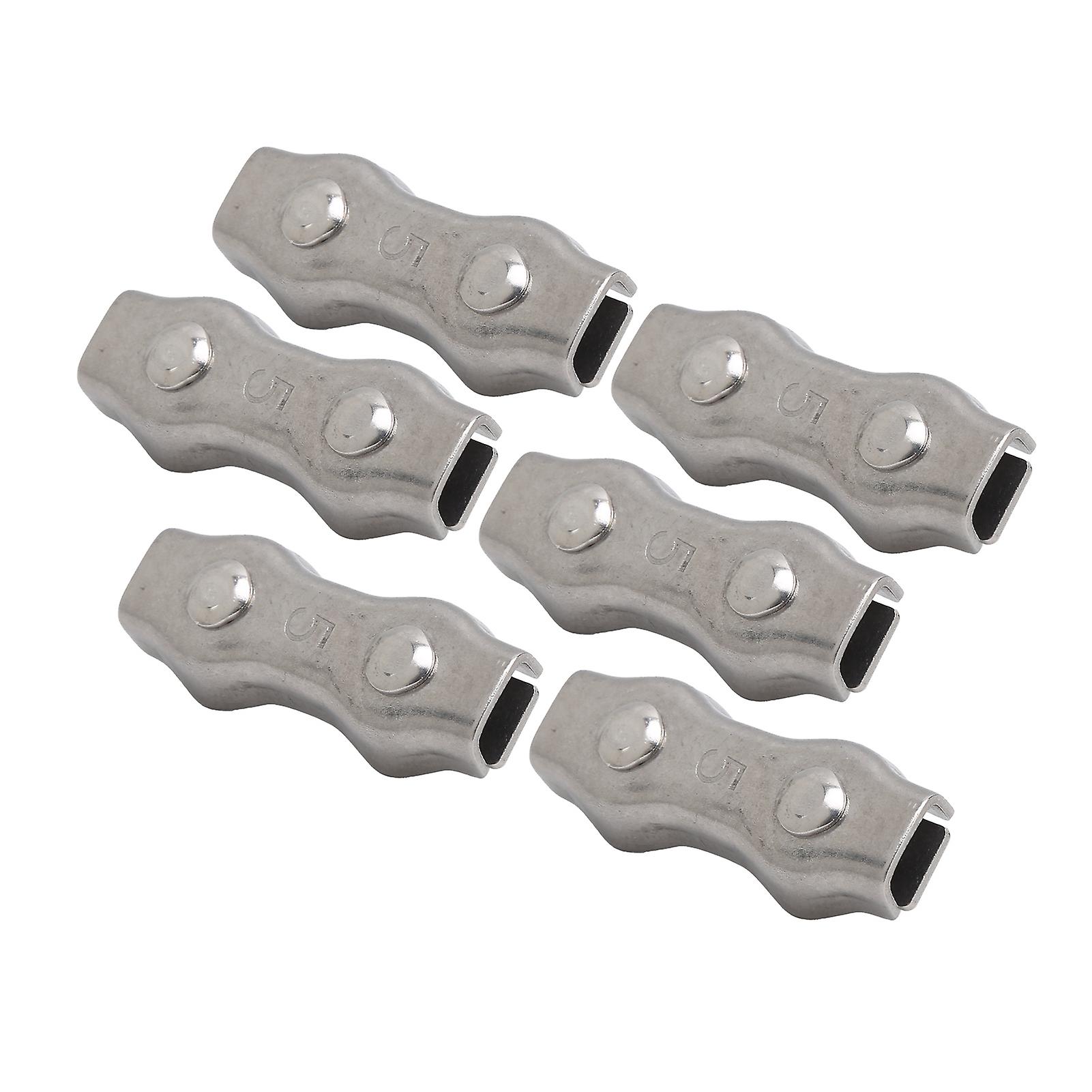 6pcs Duplex Câble Câble Clip Serre-câble Acier inoxydable Duplex 2 Poste Serre-câble pour câble métallique