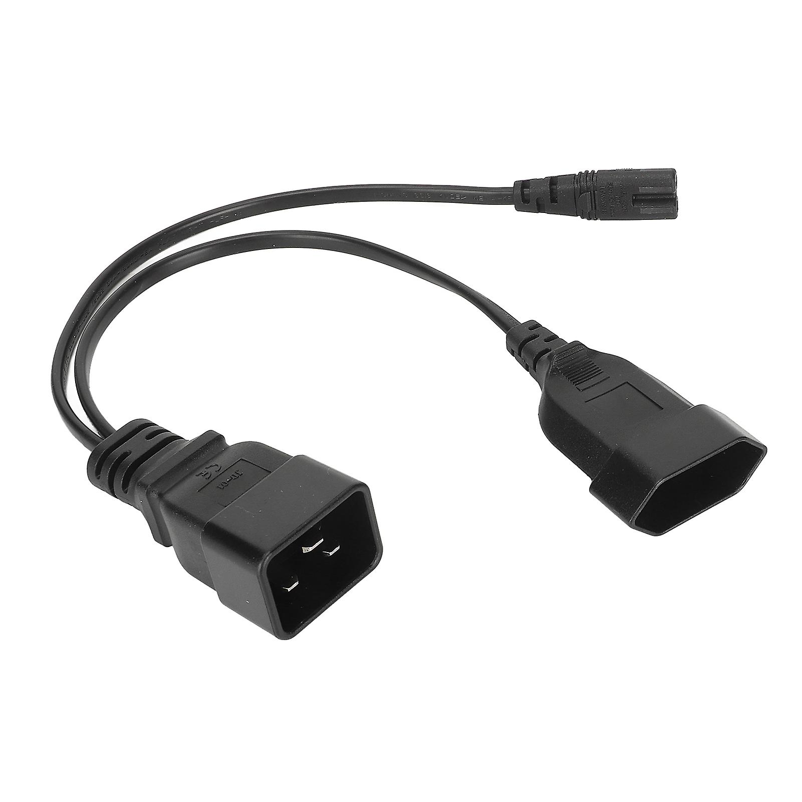 IEC320 C20 to C7 Female Power Cord 0.32m Heavy Duty EU Plug