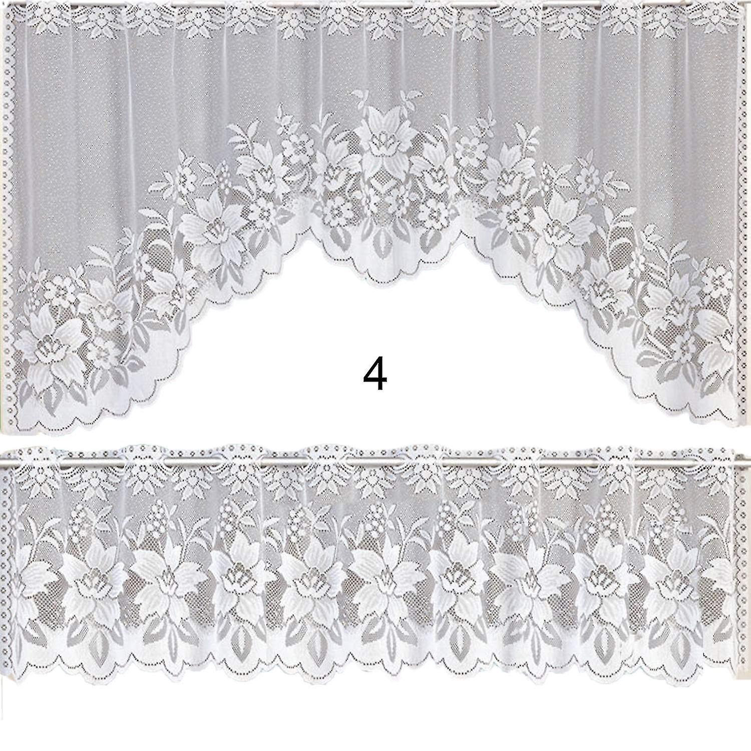 ZHOUBA 2db/szett csipke függöny áttetsző csipke design vintage stílusú 2 rétegű kávézó függöny szett otthonra