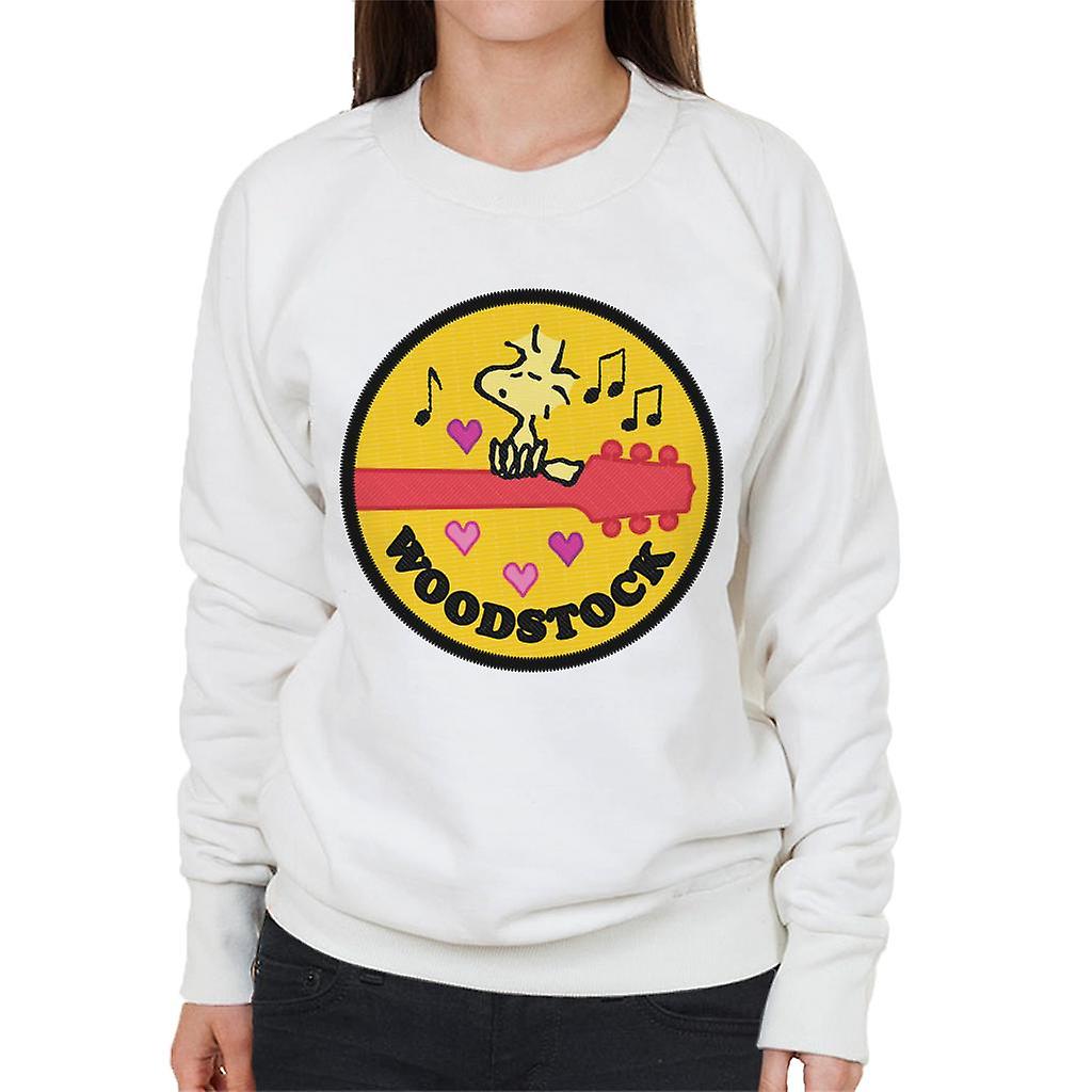 Peanuts Woodstock Perched On A Guitar Women's Sweatshirt