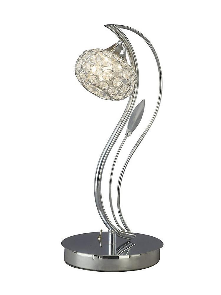 Leimo Table Lamp 1 Light Polished Chrome, Crystal