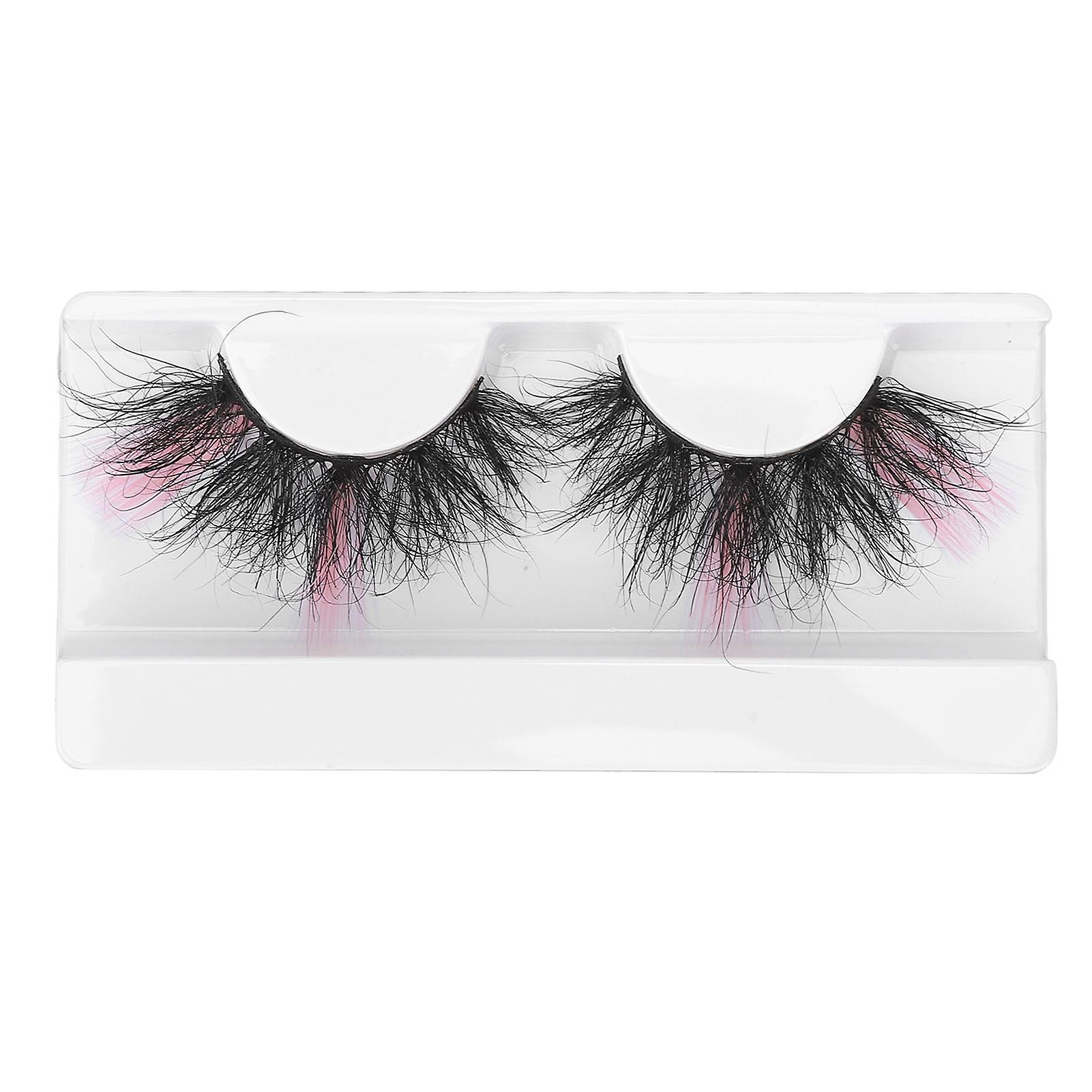 098in Dramatic Colored False Eyelashes with Pink Ends