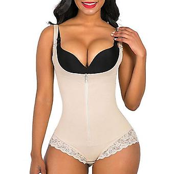 Veeki muotoiluvaatteet naisille Vatsan hallinta Vartalon muotoilija Vetoketju Avoin rintakuva bodysuit --- ComplexionKoko 3XL