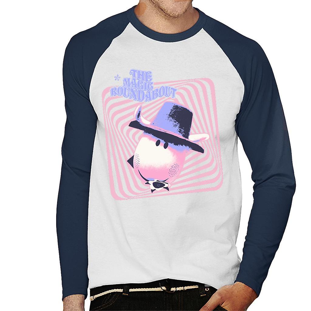 The Magic Roundabout Ermintrude Psychedelic Lines Men's Baseball Long Sleeved T-Shirt