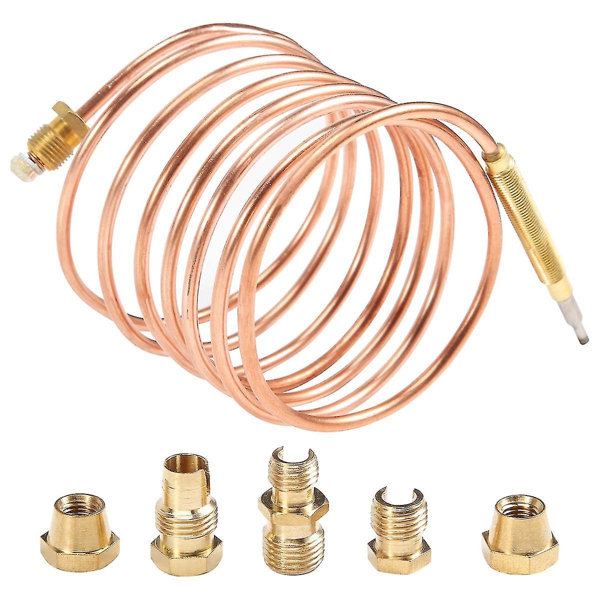 1500mm gas stove universal thermocouple kit m6x0.75 with overflow nut (FIVE) replacement thermocouple