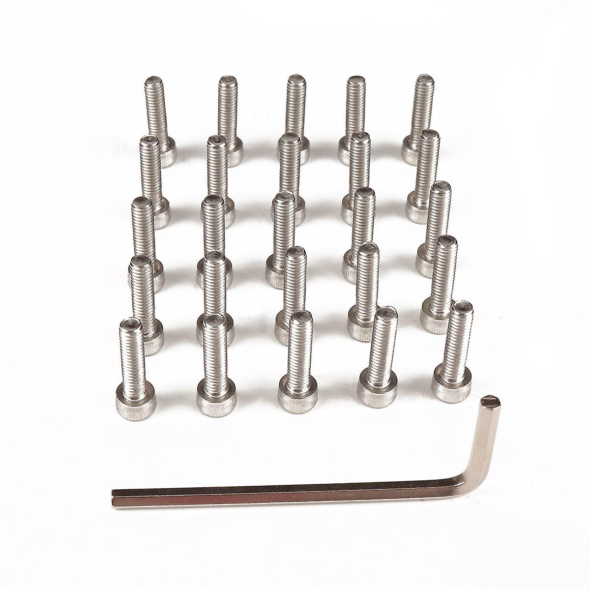 25Pcs 304 Stainless Steel Cylinder Socket Head Cap Screw With Wrench