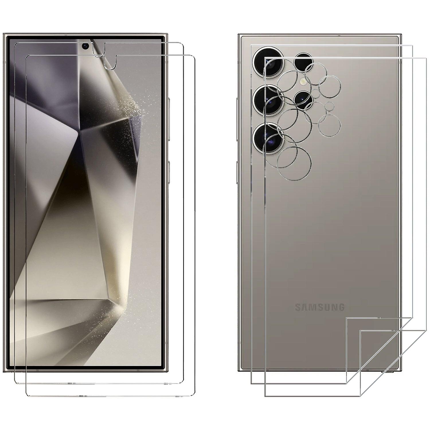 2 Set Tempered Glass Screen Protector For Samsung Galaxy S24 Ultra Front And Back Soft Film