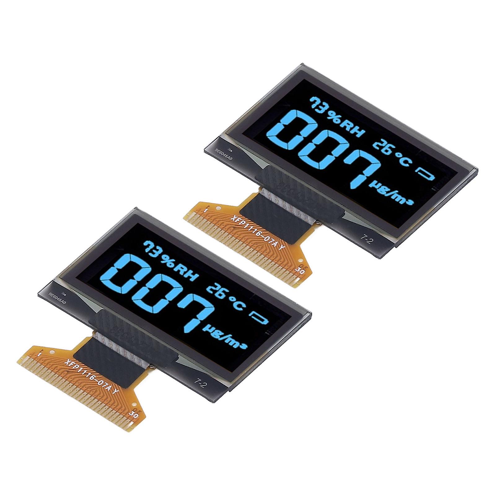 2Pcs Liquid Crystal Display Screen Module Organic Light Emitting Diode 128x64 Resolution CH1106 30PIN 1.3in MRA103‑1(blue)