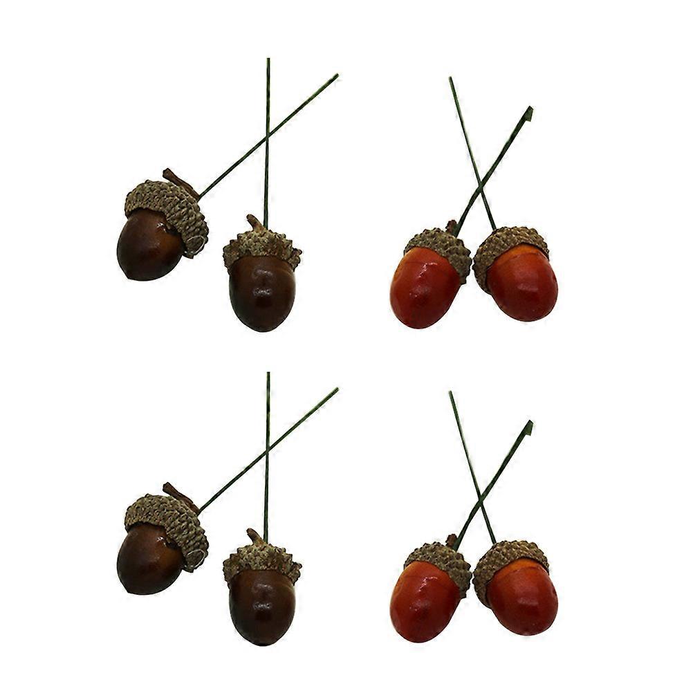 20 Stück künstliche Blumengirlande Weihnachtsbaum Ornamente Eichelzweige Eichelstängel