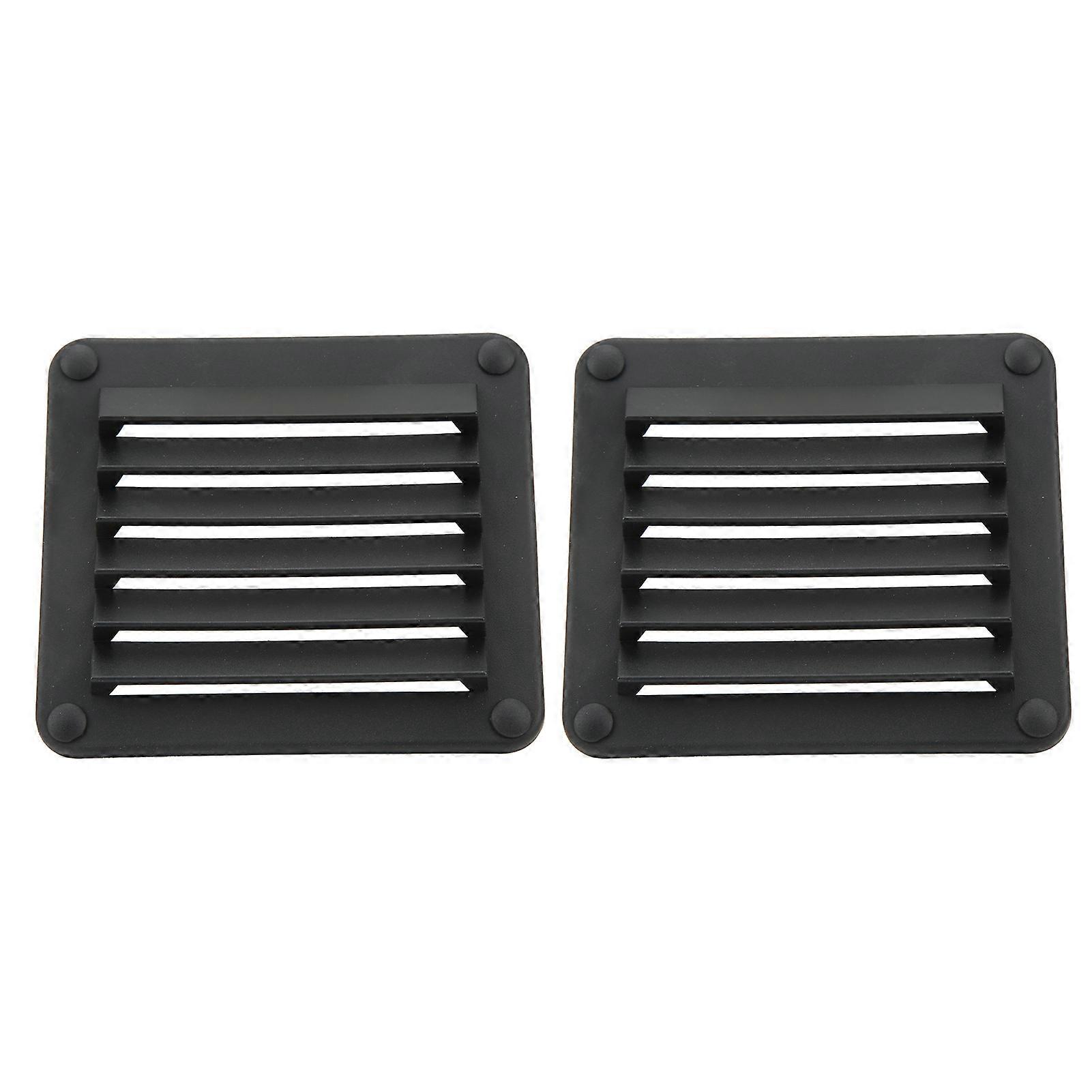 2pcs Air Vent Ventilation Opening Side Exhaust Port Rectangular Ventilation Opening Black