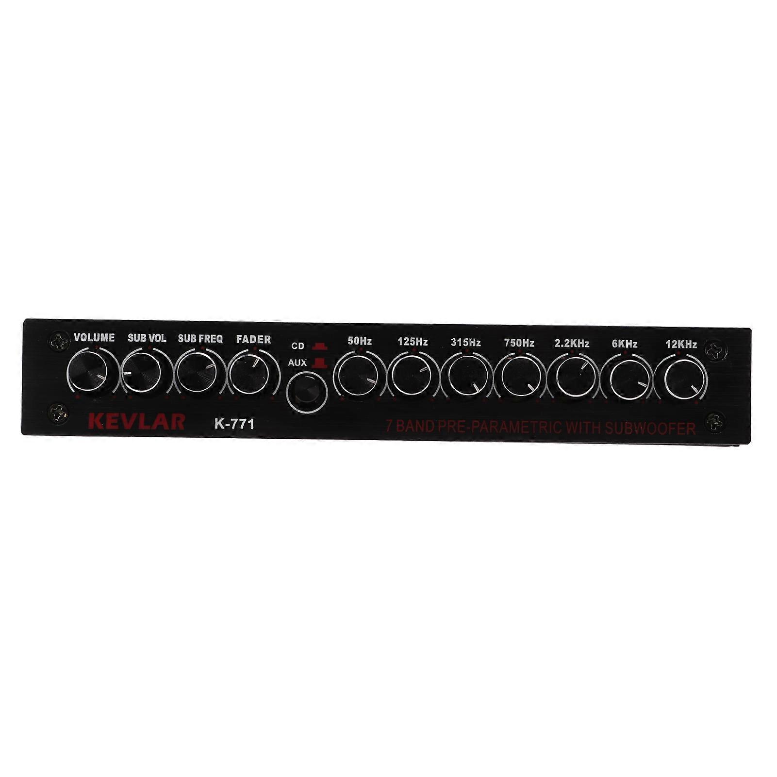 Equalizzatore Grafico Audio Per Auto A 7 Bande – Passa-basso, Controllo Guadagno, Uscite Anteriori/posteriori/sub, Metallo, 11-15 V - 3