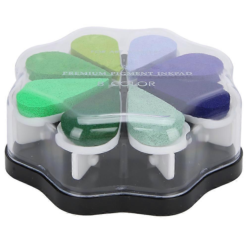Petal Inkpad 8 Colors Water Based DIY Hand Stamp Pad Strong Coverage for Ordinary Paper(1014 Quiet )