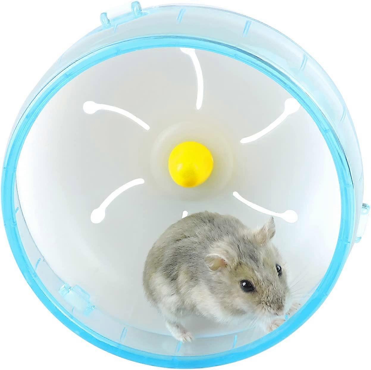 Hamster Exercise Wheel, 14cm Quiet Jogging Exercise Toy Hamster Cage Accessory for Dwarf Hamster Gold Silk Shih Tzu Bear (14cm Blue)