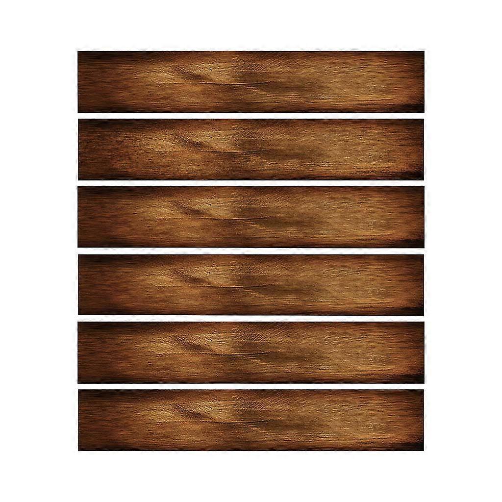  6 قطع الخشب نمط بلاط الطابق درج ملصق الحمام ديكور المطبخ للماء جدارية الشارات لاصق الفن ورق الجدران