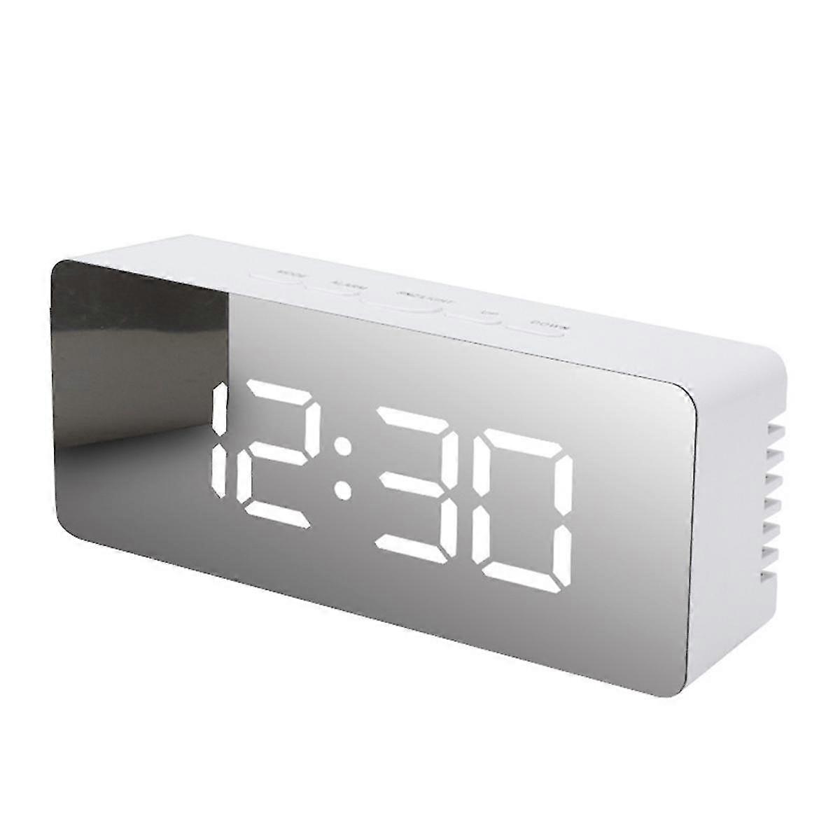 LED Mirror Digital Clock Bedroom Office Travel Electronic Table Clock Desktop Alarm Clock Temperatu