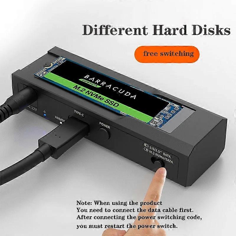 Type C 3.1 M.2 NVMe Case and SATA Hdd Docking Station USB C Docking Station 2.5" 3.5" hdd enclosure for 2280 2260 2242 2230