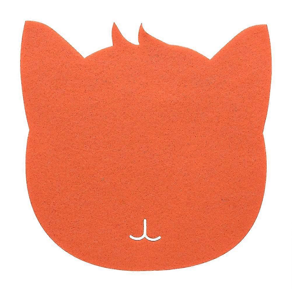 Anti-staticCat-shapedFeltMousePadforDust-proofOfficeDesk,Orange