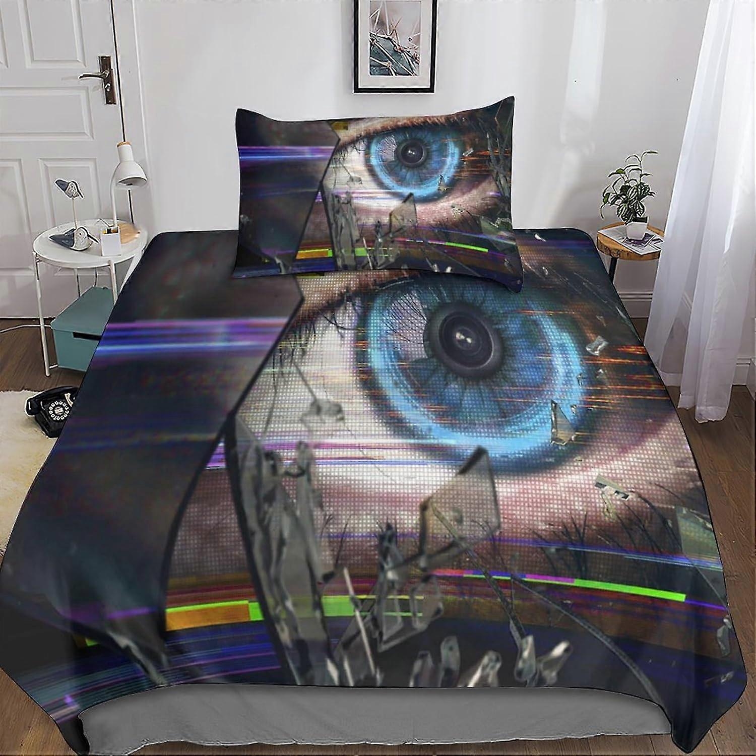 Black Mirror 3D Duvet Cover Sets, Bedding Set and Pillowcase for Single or Double Bed Microfiber with Zipper Closure 2 Pcs Single