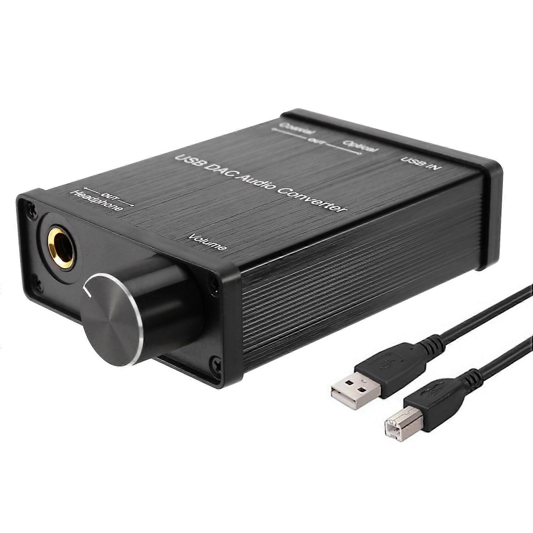 USB to Coaxial S/PDIF Optical 3.5mm/6.3mm Headphone Converter USB DAC Digital to Analog Audio Conve