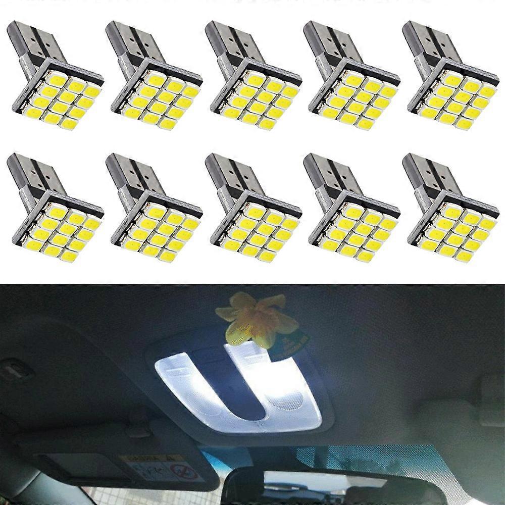 10X W5w 194 White Turn Signal License Plate Light 12SMD Tail Lamp Car Auto Brake Wedge Bulb Dashboard Led Side Mark Parking lamp