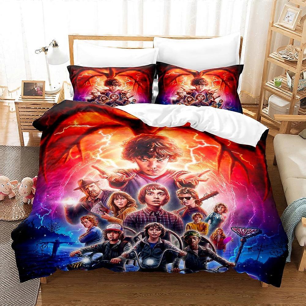 c6 Stranger Things 3D digital pattern plus printed bedding 3-piece set uu6