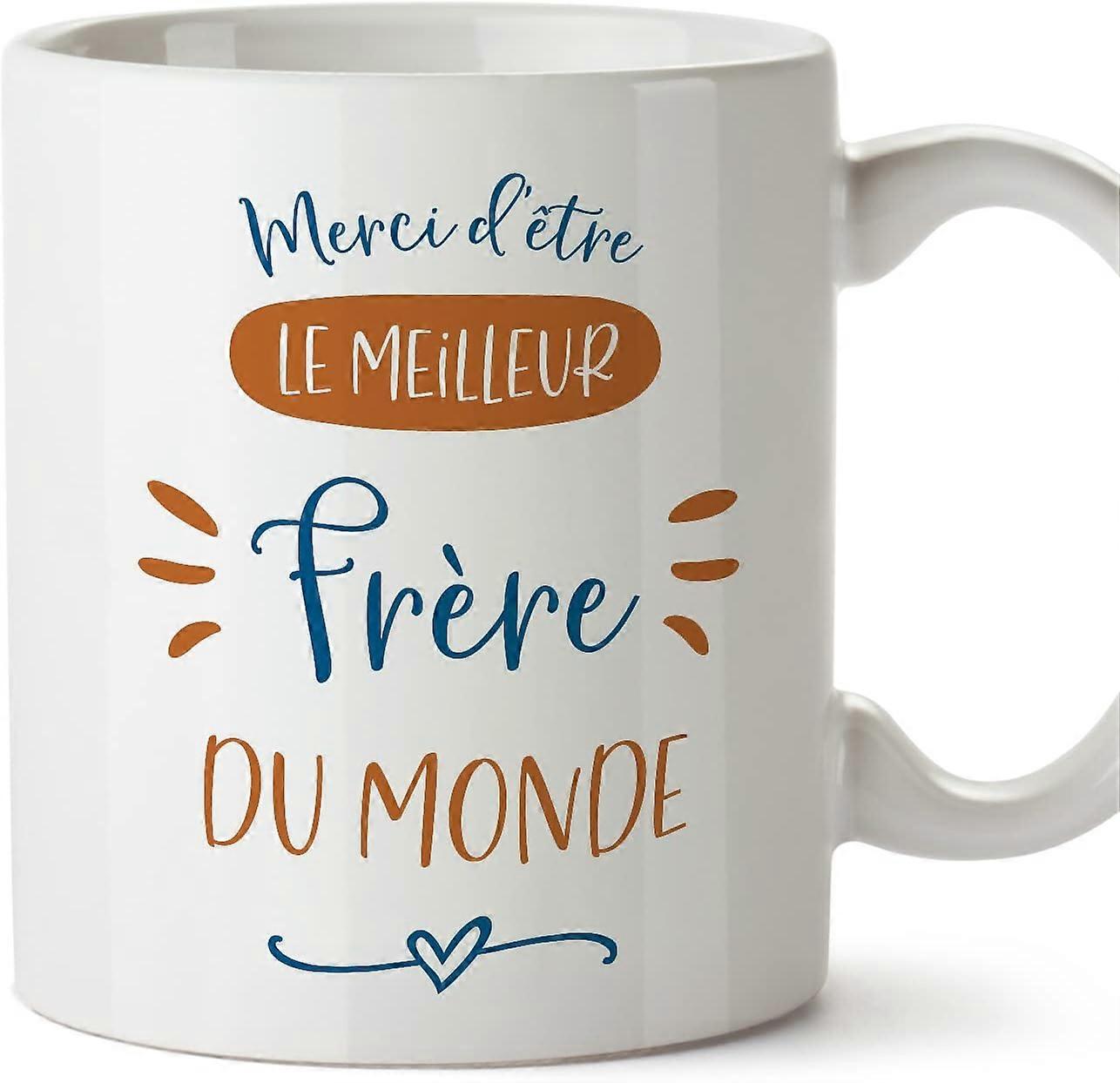 フランスのブラザーマグカップメルシーMEILLEUREFAMILLEファニーギフトセラミック11オンスマグ
