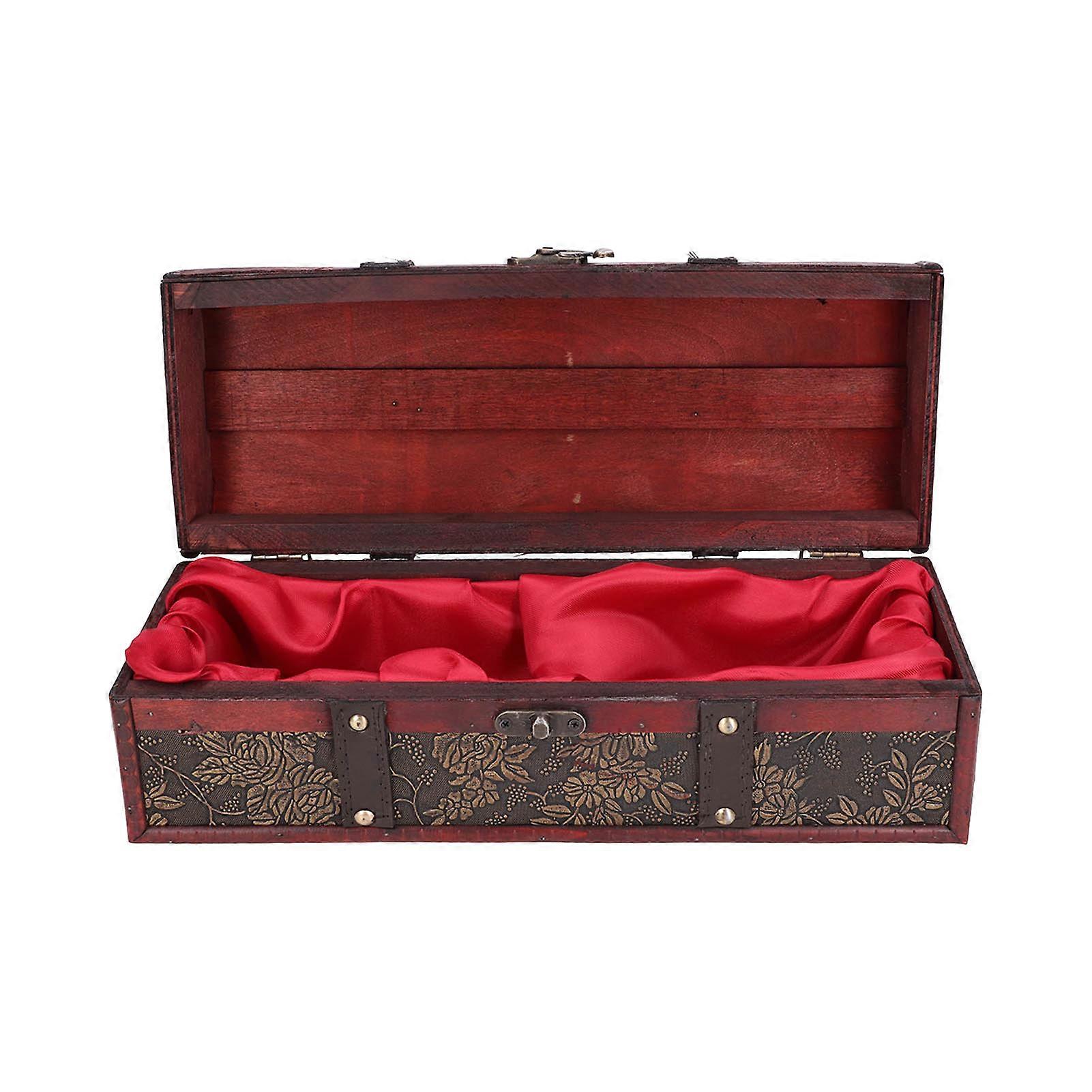 Wood Wine Box European Retro Style Printed Pattern Alcohol Bottle Box for Wine Storage Gift Packaging