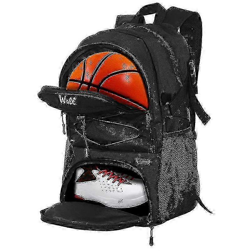 Basketball Backpack Large Sports Bag With Separate Ball Holder & Shoes Compartment, Best For Basketball, Soccer, Voll