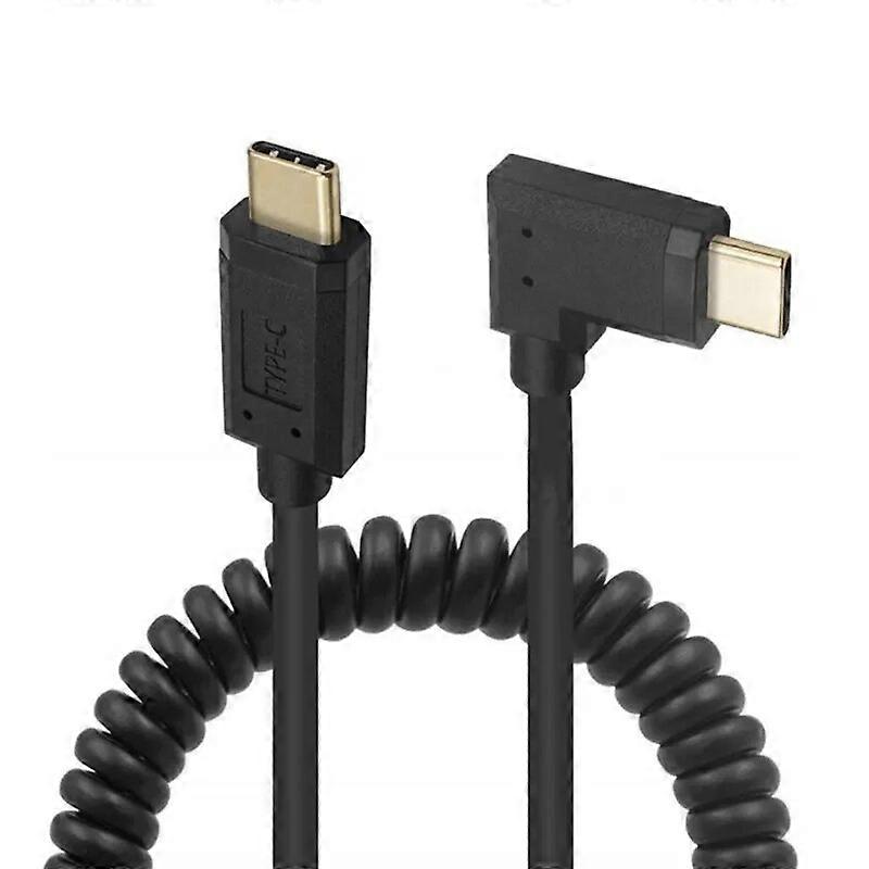 Kullattu USB-C uros-uros 10Gbps 4K 60Hz USB 3.1 Type-C latausdatakaapeli U-muotoinen kyynärpään venytyskaapeli