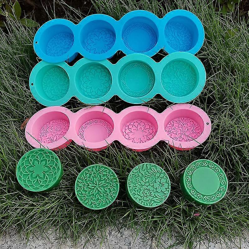 Rund blomst silikone sæbeform Håndmake DIY Fondant chokolade sæbe form