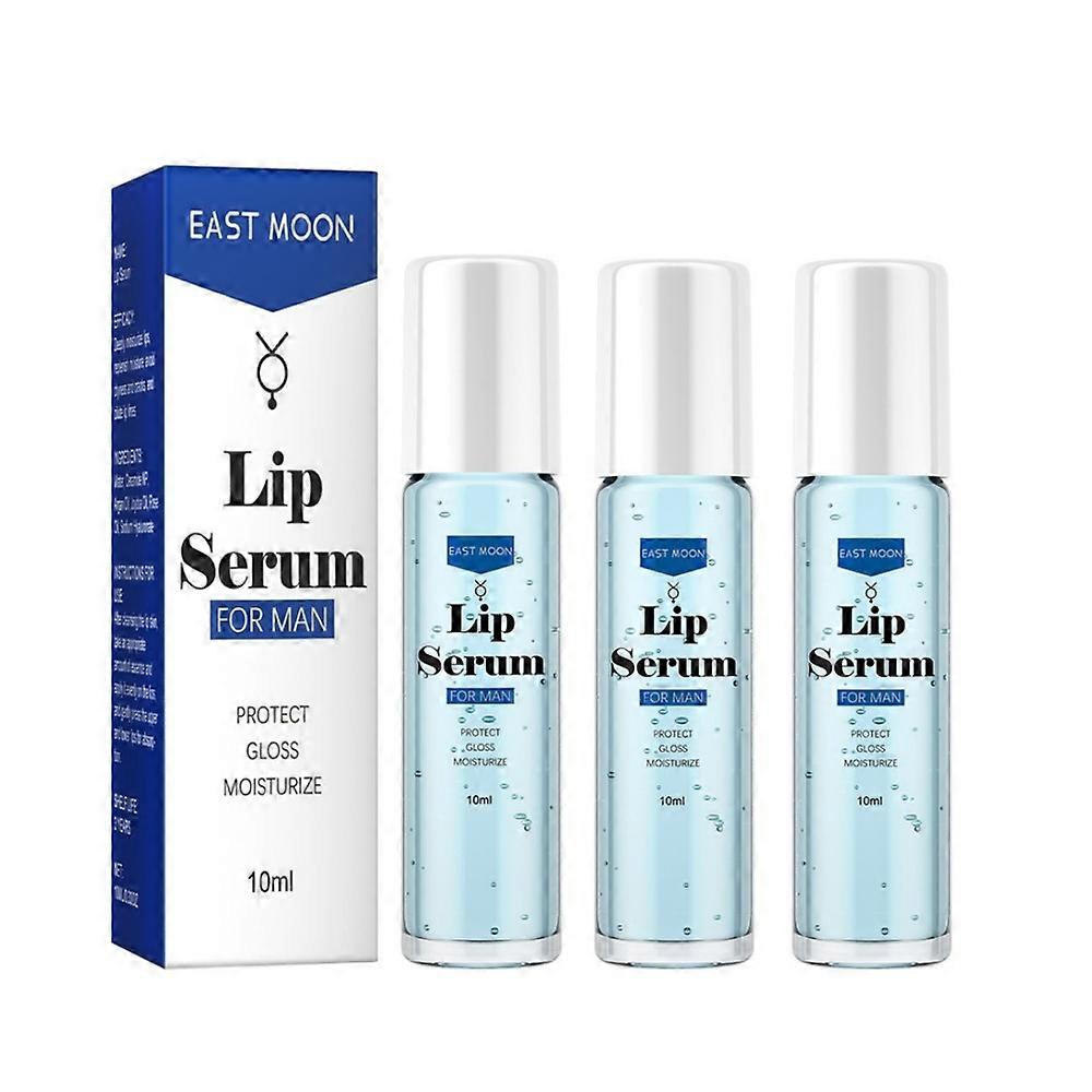 1-3X سيروم شفاه للرجال، مرطب يدوم طويلا للعناية بالشفاه وجاف 10 مل