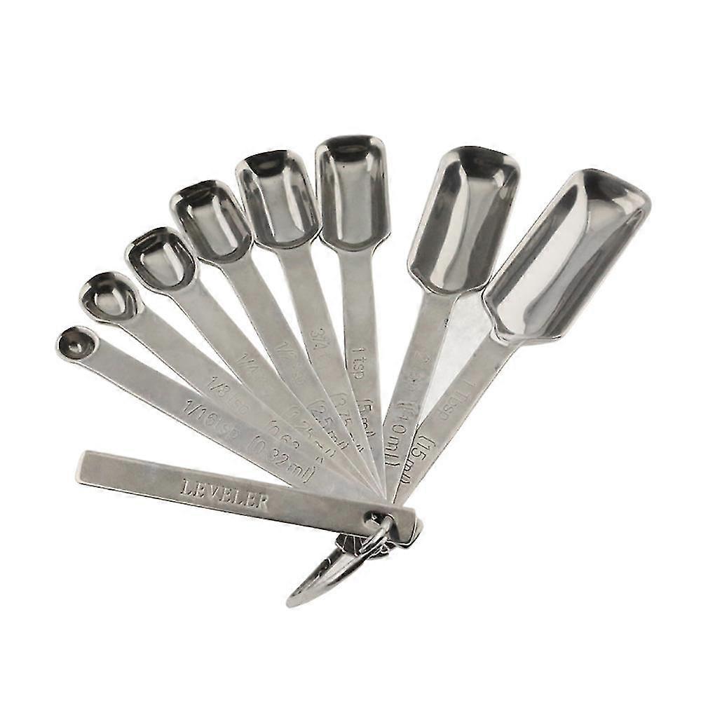 Measuring Spoons With Bonus Leveler,stainless Steel Metal,for Measuring Dry And Liquid Ingredients C