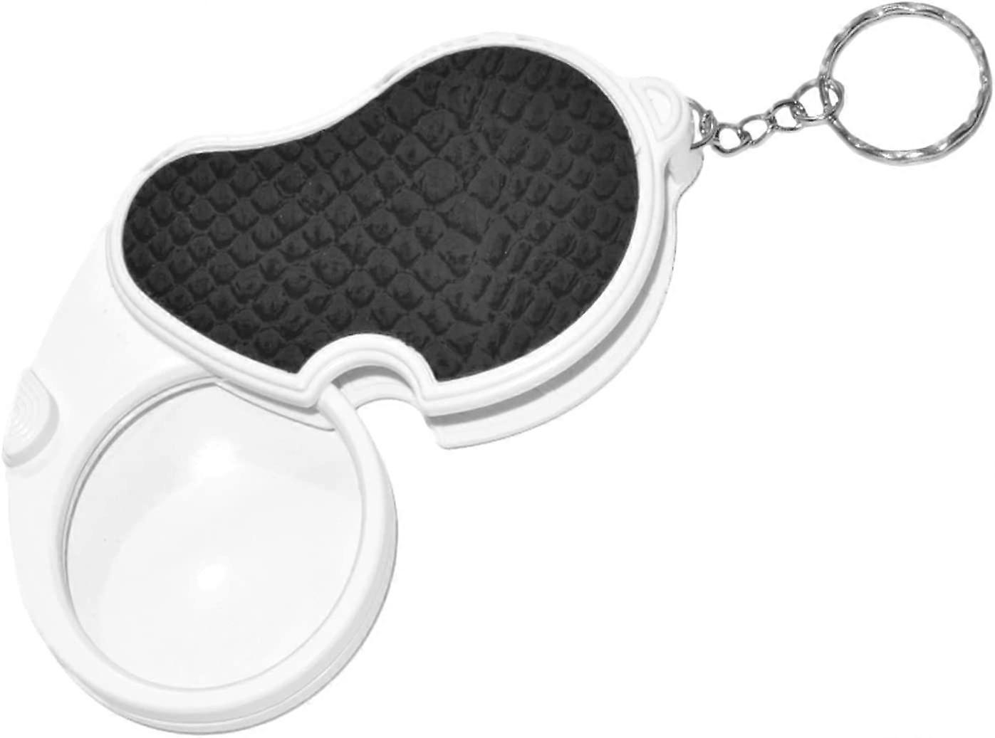 LED lighted 5x magnifying glass, foldable, HD portable magnifier with 45mm diameter flip lens, suitable for reading, going out, amateur travel, etc.