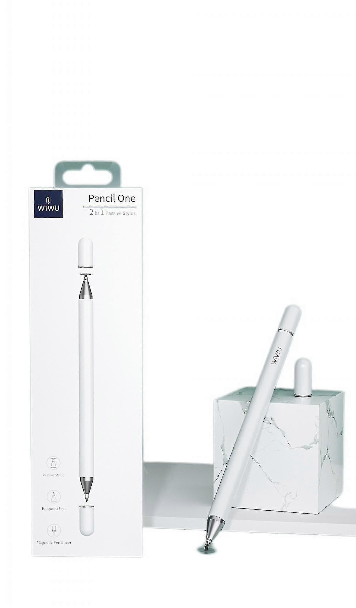 Shao Shuji Wiwu Pencil Passive Stylus 2 In 1 Dokunmatik Izim Kalemi Beyaz