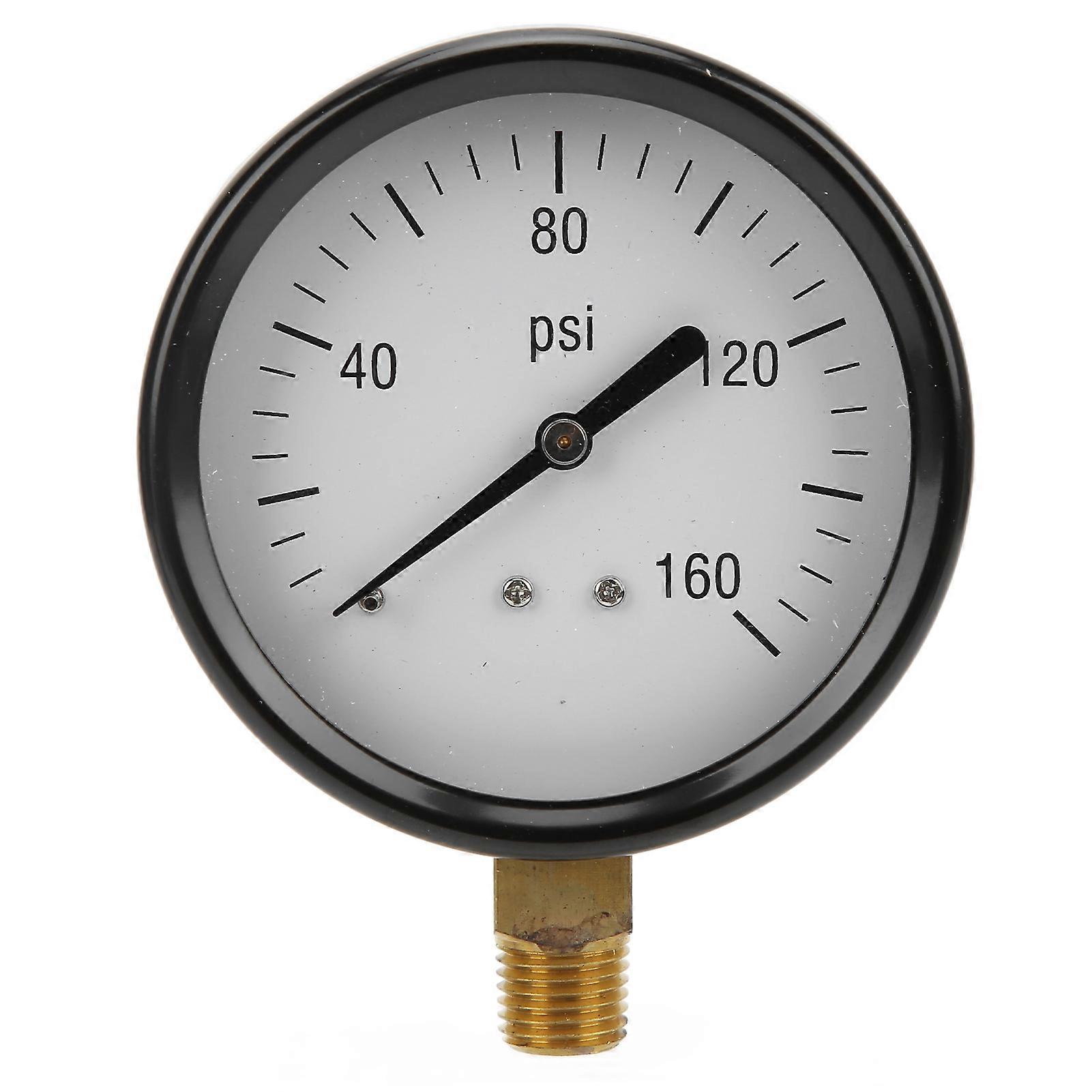 Y80 0?160psi Circular Dial Radial Pressure Gauge with 1/4in NPT Brass Connector for Irrigation Pump