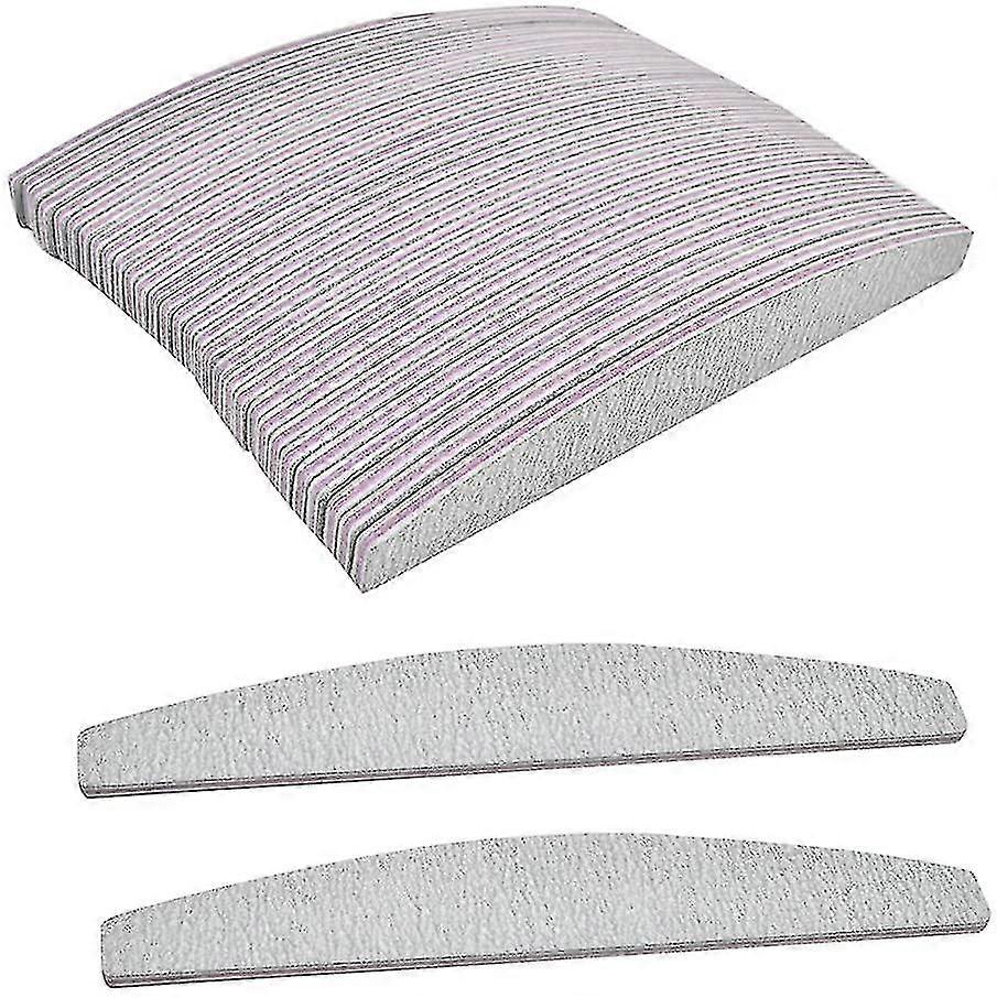 50 Pcs Professional Nail Files 100/180 Grit Double Sided Emery Board Nail File