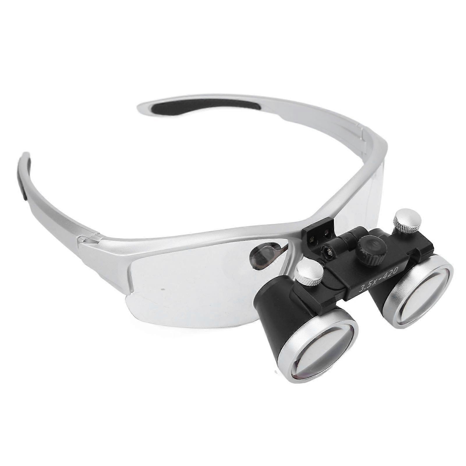 3.5X Surgical Magnifying Glass Adjustable Light Angle Portable Head Mounted Magnifier for Dental Operation 100240V EU Plug