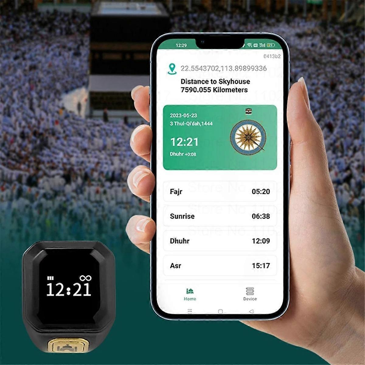 Smart Bluetooth Ring Multifunction Convenient Bluetooth Finger Counter Time Reminder Counter, Green