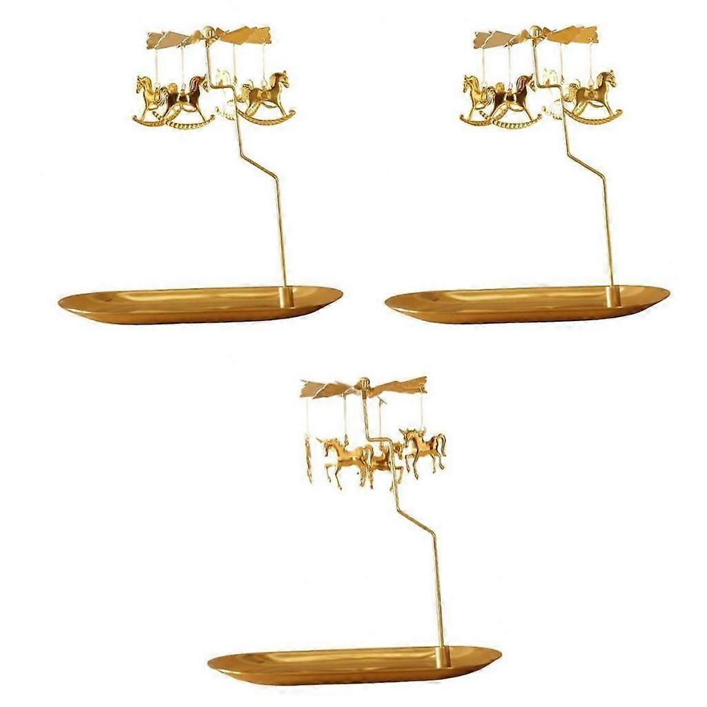 3x Candle Holder -Rotating   Tea Light Holder Stand Unicorn