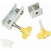 Sliding Bay Latch, 2 PCS Sliding Window Lock Anti-Slip Aluminum Alloy Security Window Lock with Key Sliding Door Block Sliding Latch for Children