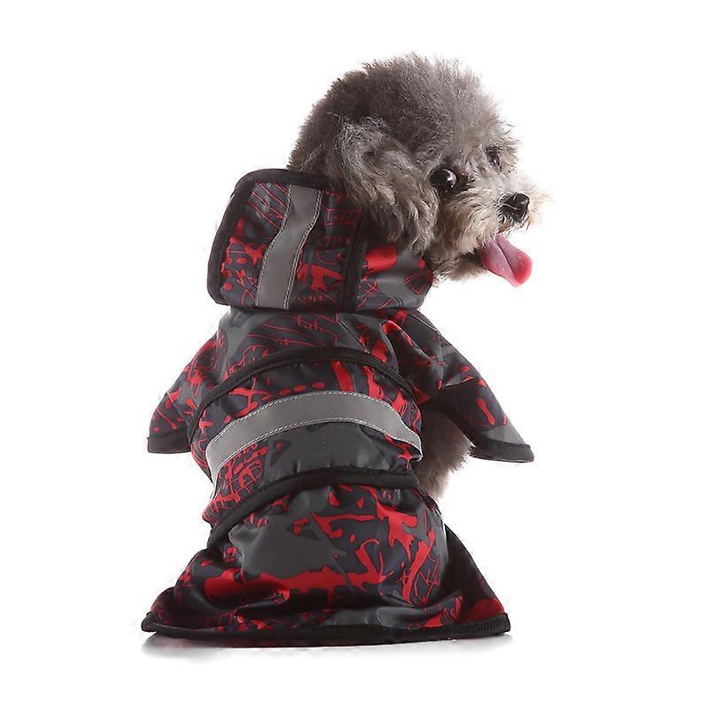 EVAGO Small And Large Dog Raincoat Adjustable Pet Water Proof Clothes Lightweight Rain Jacket Poncho Hoodies with Strip Reflective