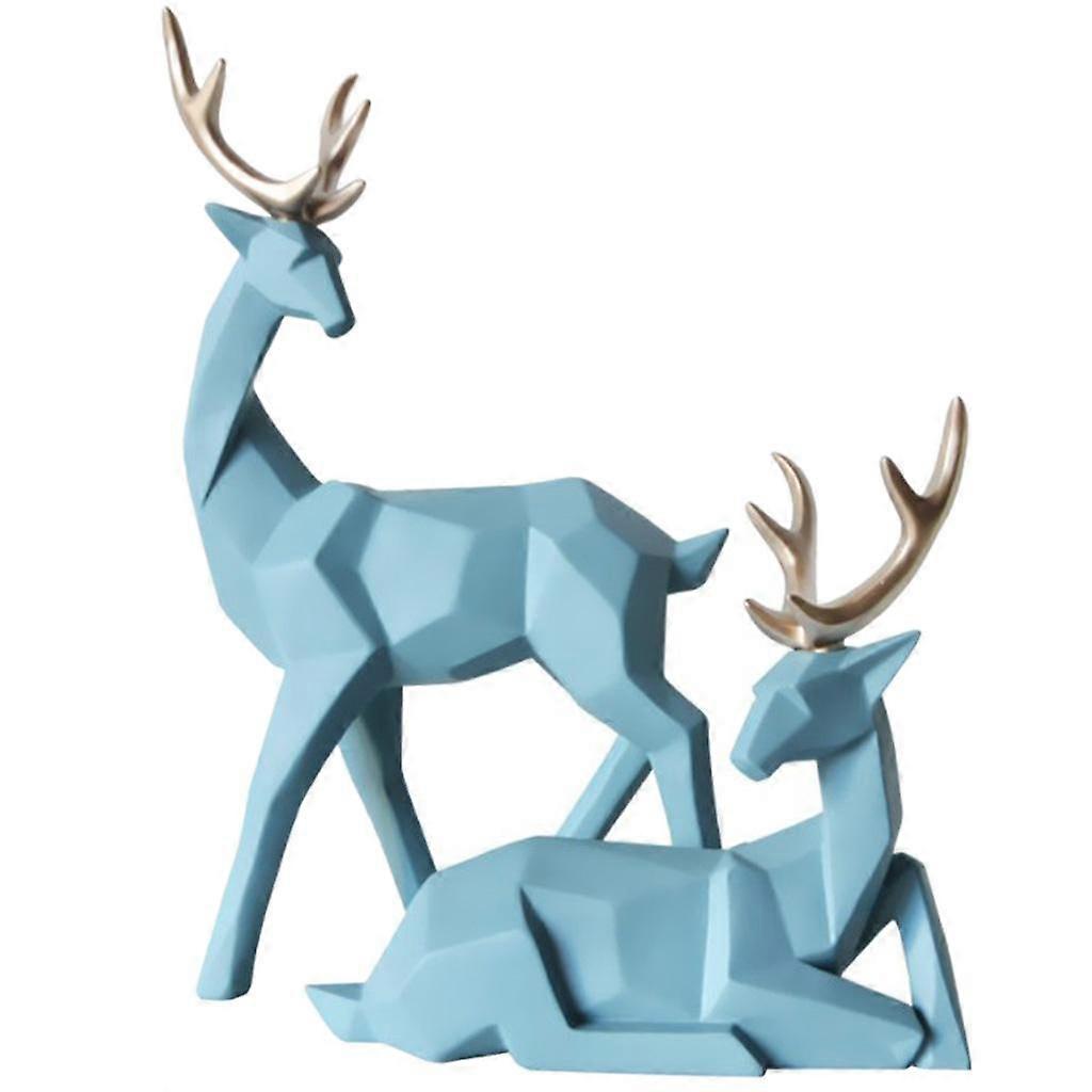 1 par älg rådjur par prydnad ljusblå