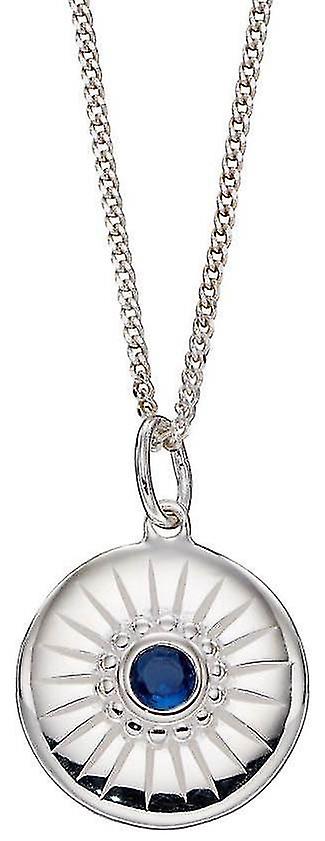 Beginnings Diamond Cut Disc Pendant - Silver/Blue